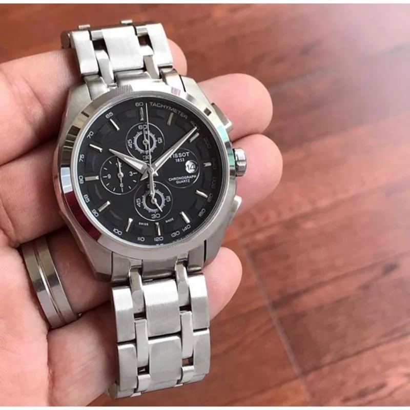 Stylish Tissot Watch Silver Black For Men (BOT3156) - stayhit.in