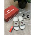 Stylish Under Armour Flip Flops Beige Brown For Men (WS404) - stayhit.in