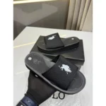 Stylish US Polo Flip Flops Black White For Men (HS533) - stayhit.in