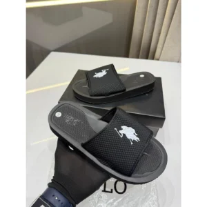 Stylish US Polo Flip Flops Black White For Men (HS533) - stayhit.in