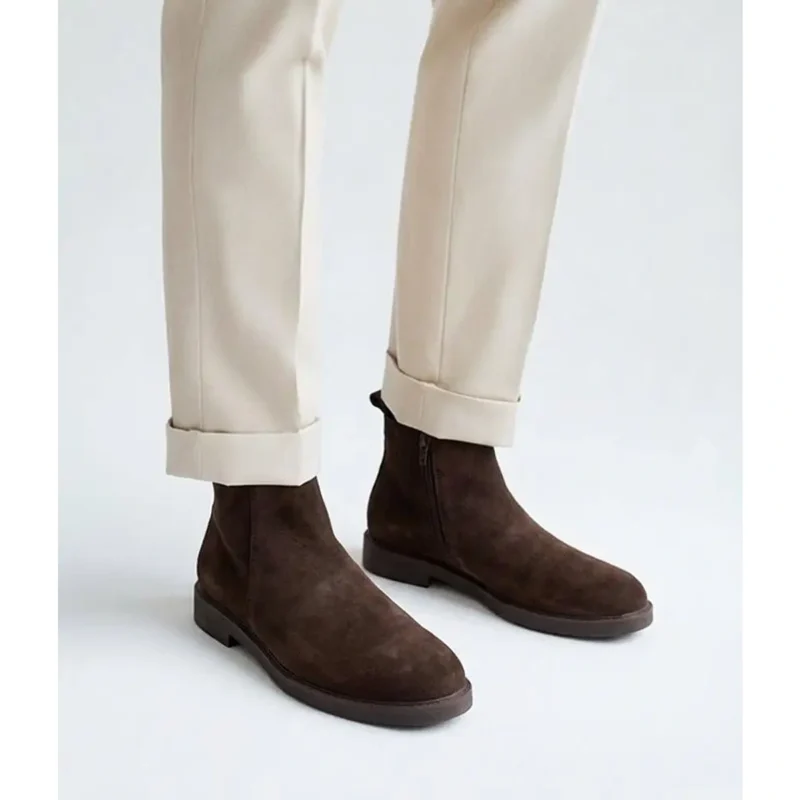 Stylish Zara Chelsea Suede Boots Round Toe For Men (JH655) - stayhit.in